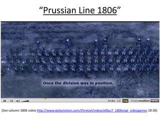 “Prussian Line 1806”(See column 1806 video http://www.dailymotion.com/Chretzel/video/x6fpu7_1806engl_videogames 10:30)