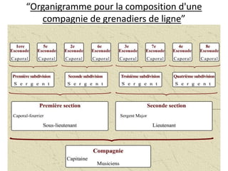 “Organigramme pour la composition d'une compagnie de grenadiers de ligne”
