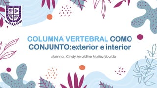 COLUMNA VERTEBRAL COMO
CONJUNTO:exterior e interior
Alumna : Cindy Yeraldine Muñoz Ubaldo
 