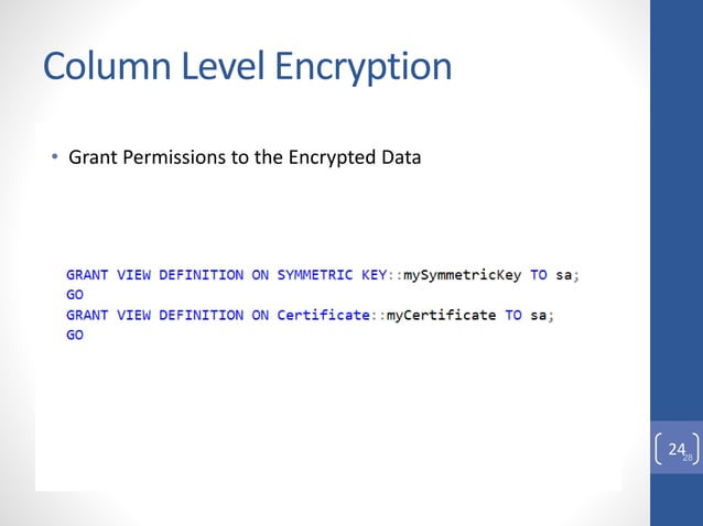 Column Level Encryption in Microsoft SQL Server | PPTX
