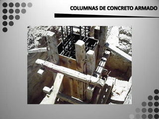      En las columnas de acero, como en las de cualquier otro material, se tomará en cuenta la estabilidad y la relación de esbeltez para obtener la longitud efectiva de la columna.COLUMNAS DE ACEROLas columnas de acero pueden ser sencillas, fabricadas directamente con perfiles estructurales, empleados como elemento único, o de perfiles compuestos, para los cuales se usan diversas combinaciones, como las viguetas H, I, la placa, la solera, el canal y el tubo, y el Angulo de lados iguales o desiguales.