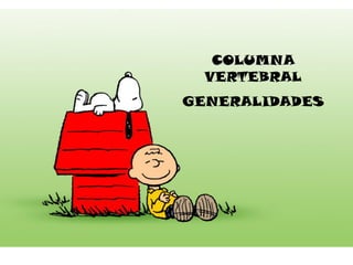 COLUMNA
VERTEBRAL
GENERALIDADES
 