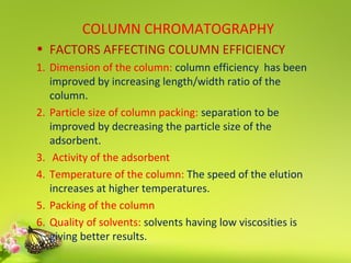 Column Chromatography ppt PPT