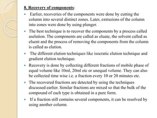 Recovery Column Column Process Symbol Column chromatography | PPTX