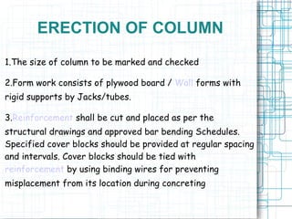 Column Erection Work Presentation123 | PPT
