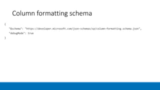 Column formatting schema
 