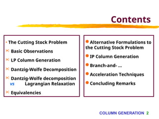Column Generation method in linear programming | PPT