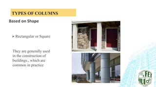 Column Shape Single Columns and Their Types | PPTX