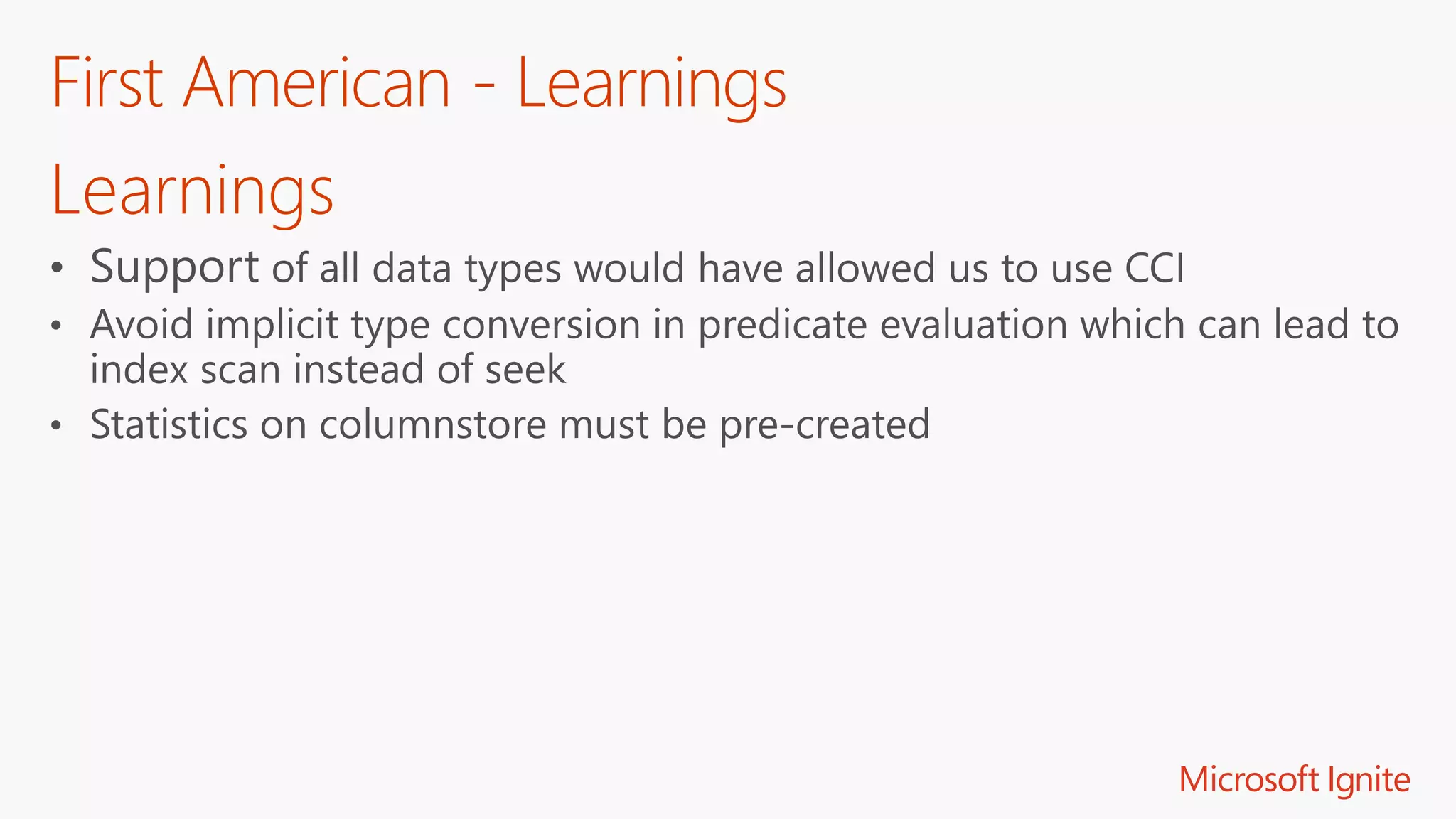 First American - Learnings
 