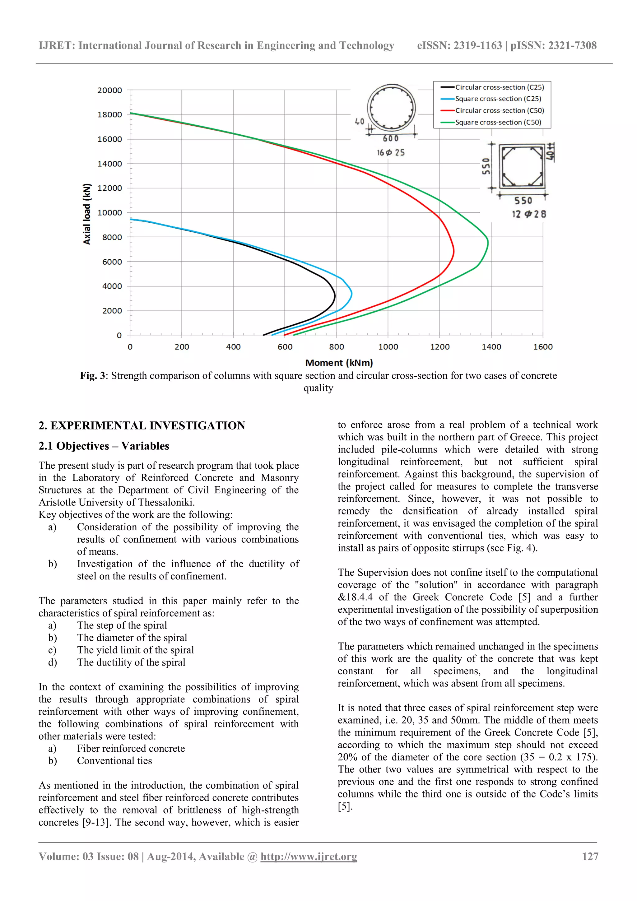 Columns with spiral reinforcement under concentric | PDF