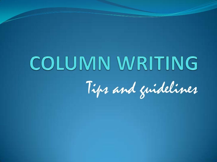 Column Writing Column Writing
