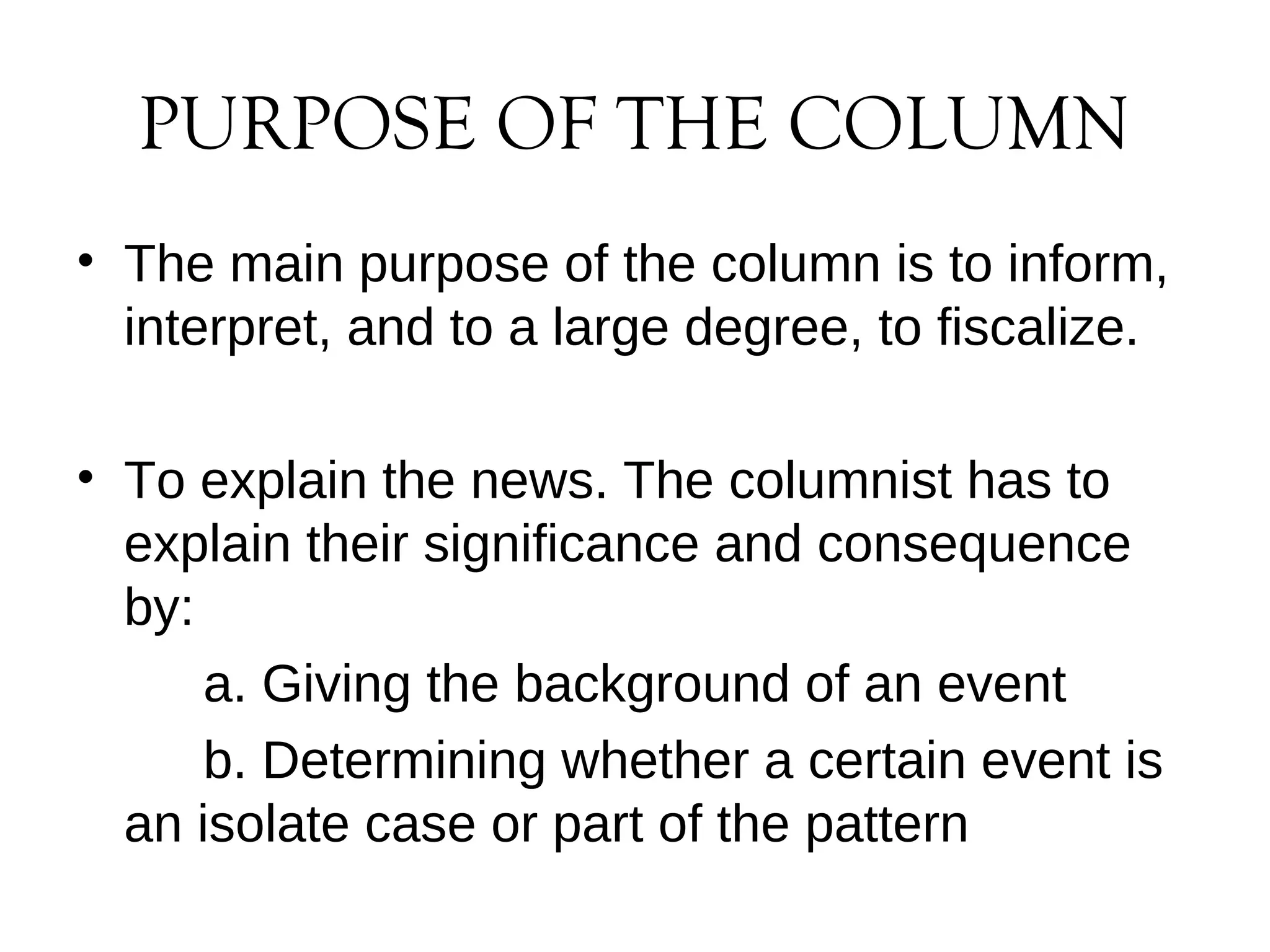 Column writing | PPT