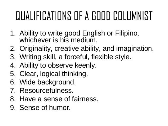 How to write columns in newspapers