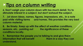 presentation on writing a column articles | PPTX