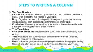 Writing A Column Column Writing Guide for Campus Journalists | PPTX