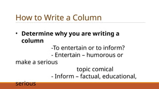 Example Of Column campus journalism materials in COLUMN WRITING.pptx