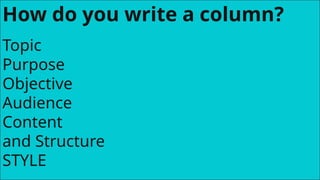 Categories of Campus Journalism: Column Writing | PPTX