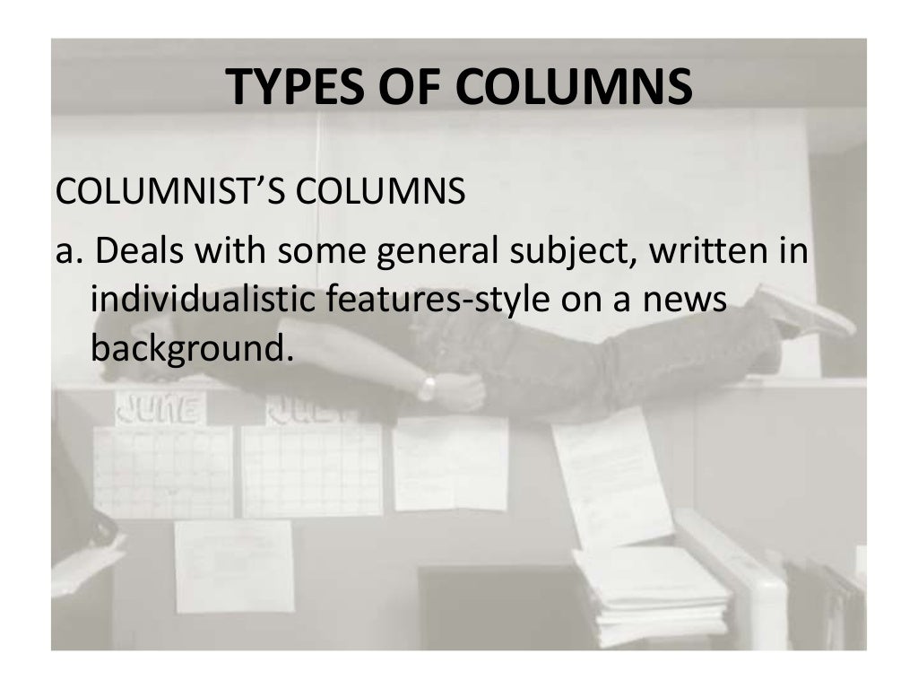 Column writing for publications