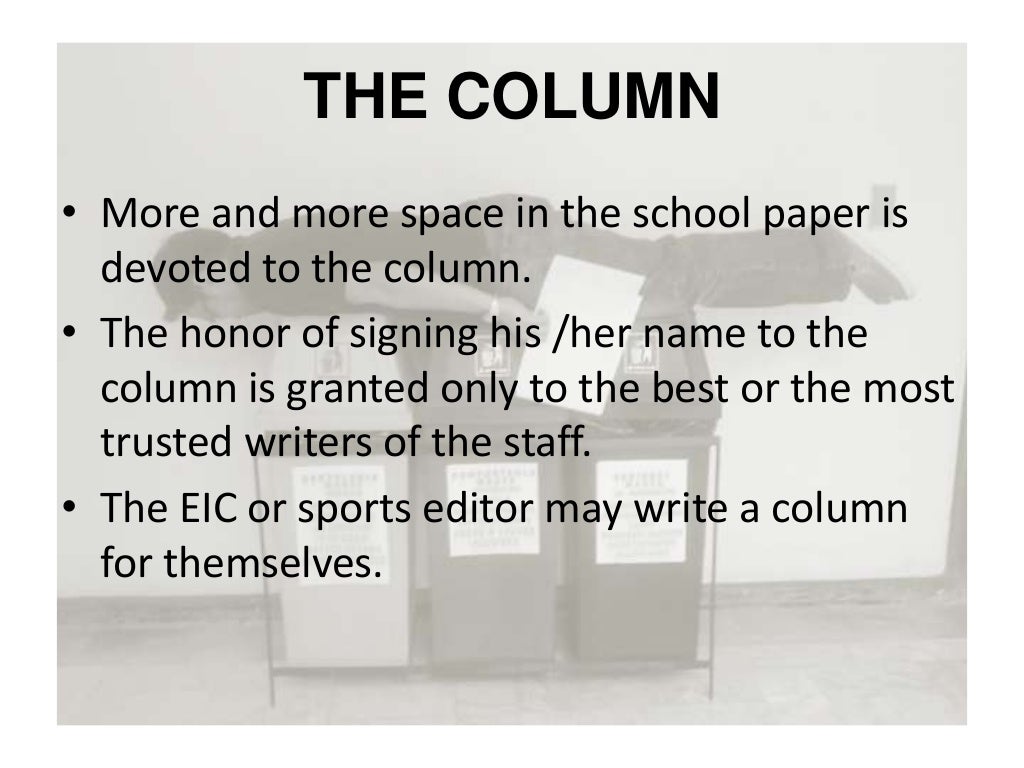 Column writing for publications