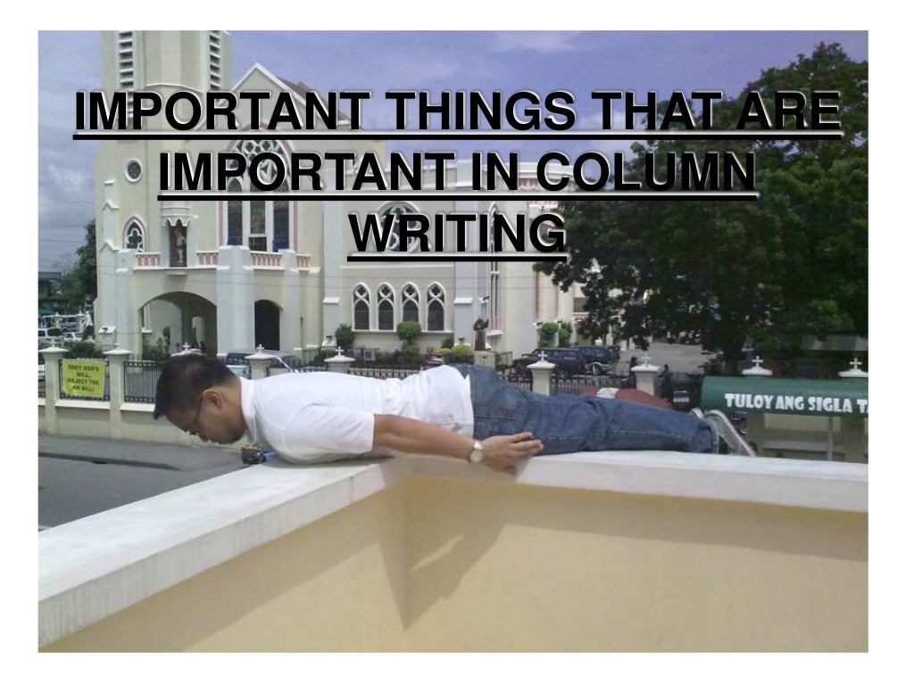 Column writing for publications