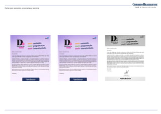 Cartas para assinantes, anunciantes e parceiros
 