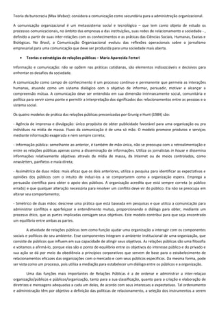 Relações Públicas: teorias, técnicas e conceitos