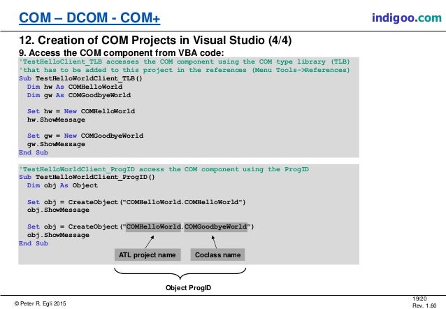 Component Object Model (COM, DCOM, COM+)