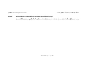 หนังสืออ้างอิง และเอกสารประกอบการสอน หนังสือ / เว็บไซต์ ที่นักเรียนควรอ่านค้นคว้า เพิ่มเติม
หมายเหตุ คะแนนรวมทุกรายวิชาจะเท่ากับ 90 คะแนน และทุกวิชาจะมีคะแนนจิตพิสัย 10 คะแนน
(คะแนนจิตพิสัยจะมาจาก 1) สมุดคู่มือสร้างเสริมบุคลิกภาพแห่งความสาเร็จ 4 คะแนน 2) จิตอาสา 4 คะแนน 3) ความร่วมมือของผู้ปกครอง 2 คะแนน)
โครงการสอน (Course Outline)
 