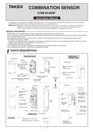 Takex COM-IN-50HFH Instruction Manual