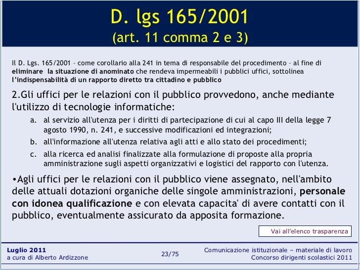 Comunicazione istituzionale e principio di trasparenza