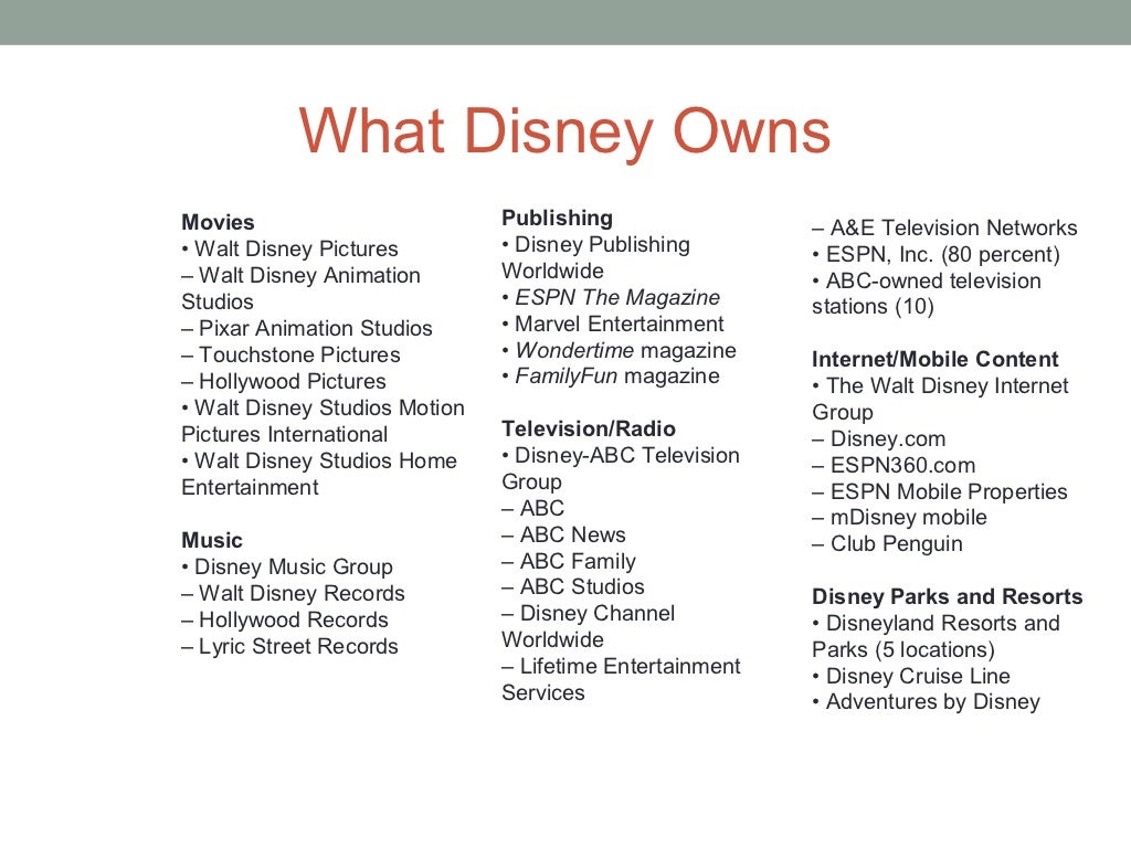 What Disney Owns Movies Publishing