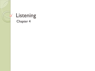 Listening
Chapter 4
 