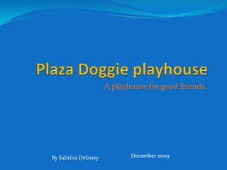Plaza Doggie playhouse A playhouse for good friends. December 2009 By Sabrina Delaney 