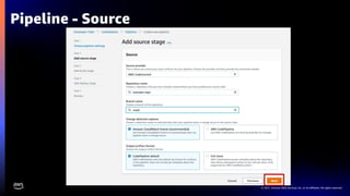 © 2021, Amazon Web Services, Inc. or its affiliates. All rights reserved.
Pipeline - Source
 