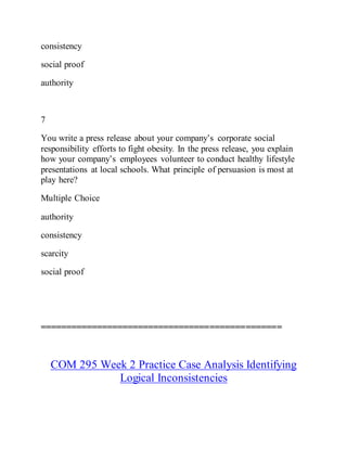  COM 295 Effective Communication/tutorialrank.com
