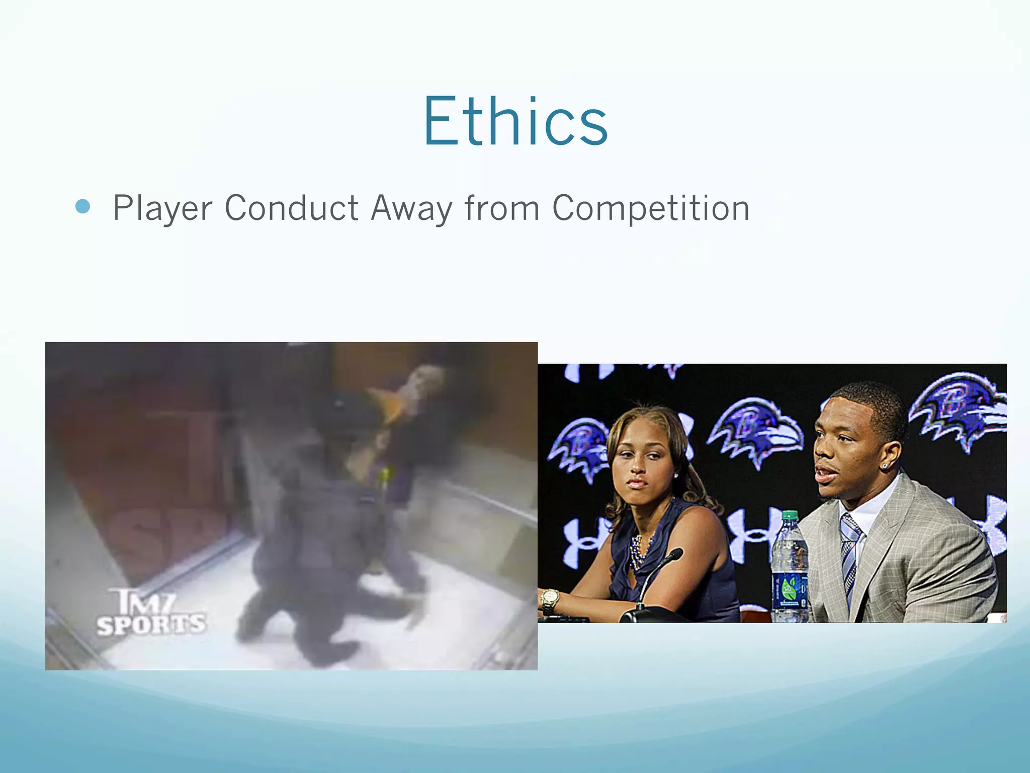 Ethics
—  Player Conduct Away from Competition
 
