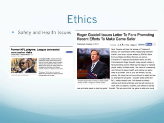 Ethics
—  Safety and Health Issues
 