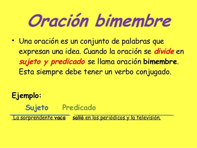 Resultado de imagen de oraciones bimembres"