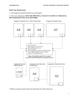 Graphics Requirements Worksheet Assignments Requirements - COM 422: Graphic & Creative Design (2019) | PDF