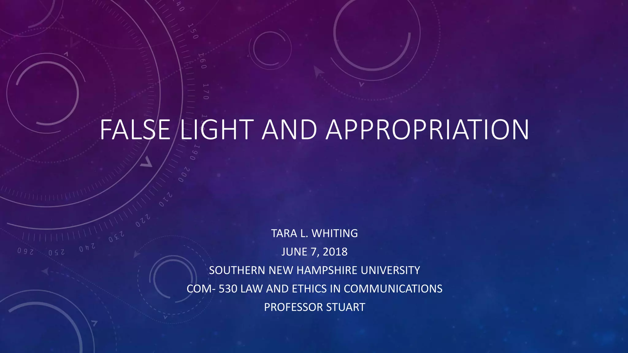 Com 530 71 presentation false light and appropriation (1) PPT