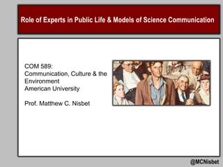 Role of Experts in Public Life & Models of Science Communication

COM 589: Communication,
Culture & the Environment
American University

Prof. Matthew C. Nisbet

@MCNisbet

 