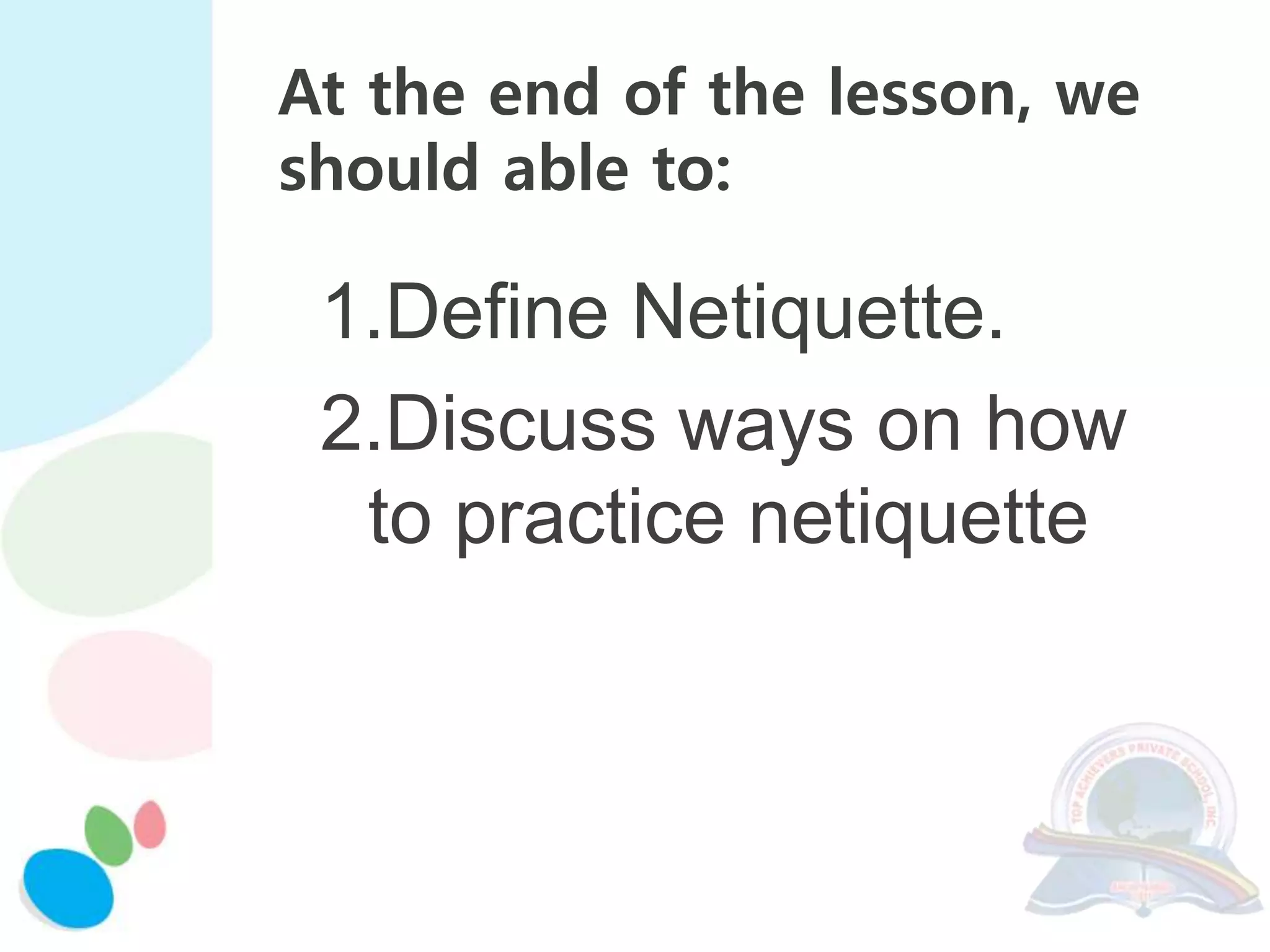 Com 6 u1 L2 Observing netiquette | PPTX