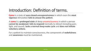 Comprehensive Overview of Coma and Altered Consciousness States in ...