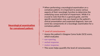 coma nursing care in intensive care unit | PPTX