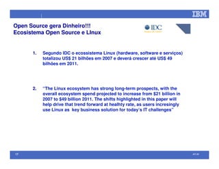 Open Source na IBM (palestra efetuada no Comaer 2008)