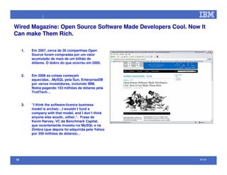 Open Source na IBM (palestra efetuada no Comaer 2008)