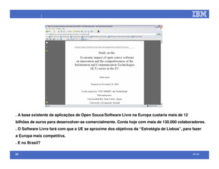 Open Source na IBM (palestra efetuada no Comaer 2008)