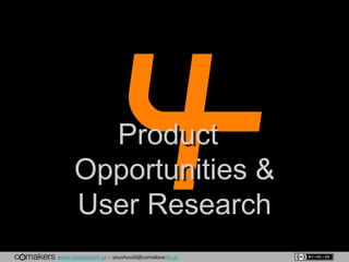 www.comakewith.us :: youshould@comakewith.us
Product
Opportunities &
User Research
 