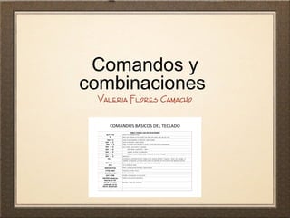 Comandos y
combinaciones
Valeria Flores Camacho
 