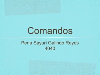Comandos
Perla Sayuri Galindo Reyes
4040
 